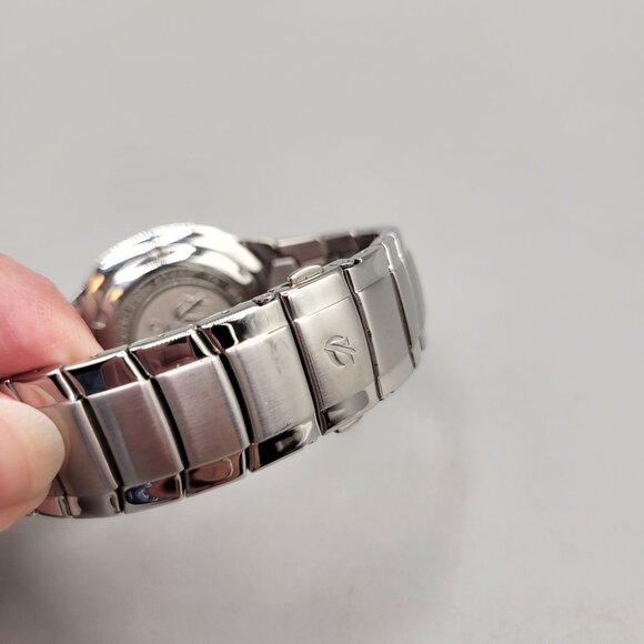 Calypso Stainless Steel Mens Diver Watch 50M Water Resistant White Dial Extra Li - Picture 7 of 7